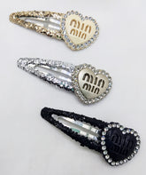 Hana Jewel 12 Pcs Glittery Min Min Tic Tac Hair Clips - Gold, Silver & Black Hair Accessories for Women & Girls